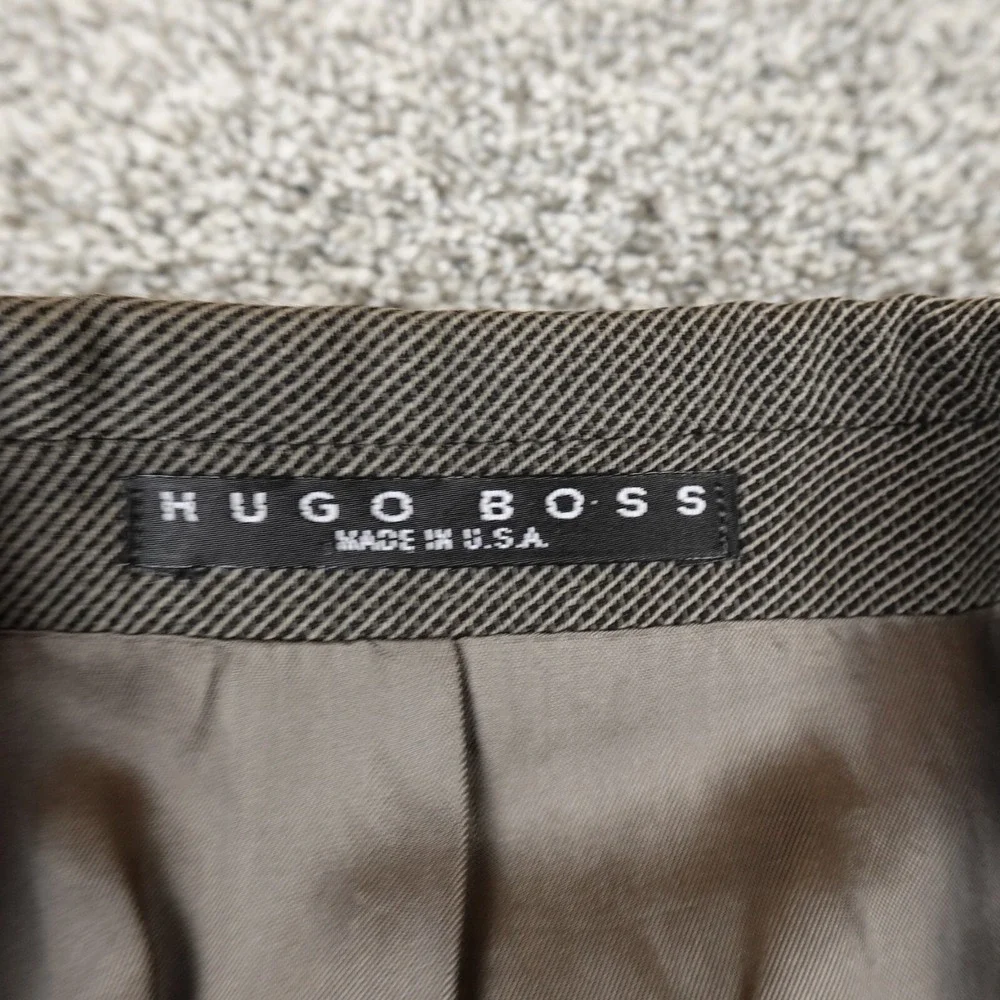 VTG Hugo Boss‎ Jacket Mens 44 Gray Wool Suit Button Blazer Sport Over Coat USA